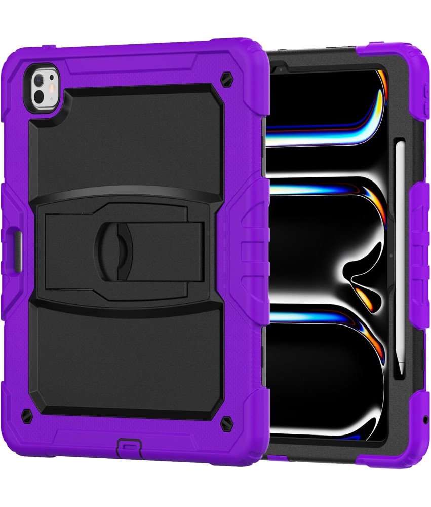 Etui za iPad Pro 3/2/1 11” s stojalom in naramnico vijolično.