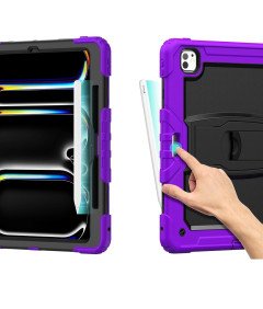 Etui do iPad Pro 3/2/1 11” z Podstawką i Paskiem na Ramię Fioletowe