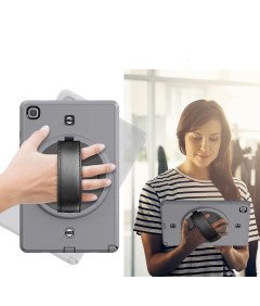 Etui za Samsung Galaxy Tab A7 10.4" z naramnim pasom, sivo.