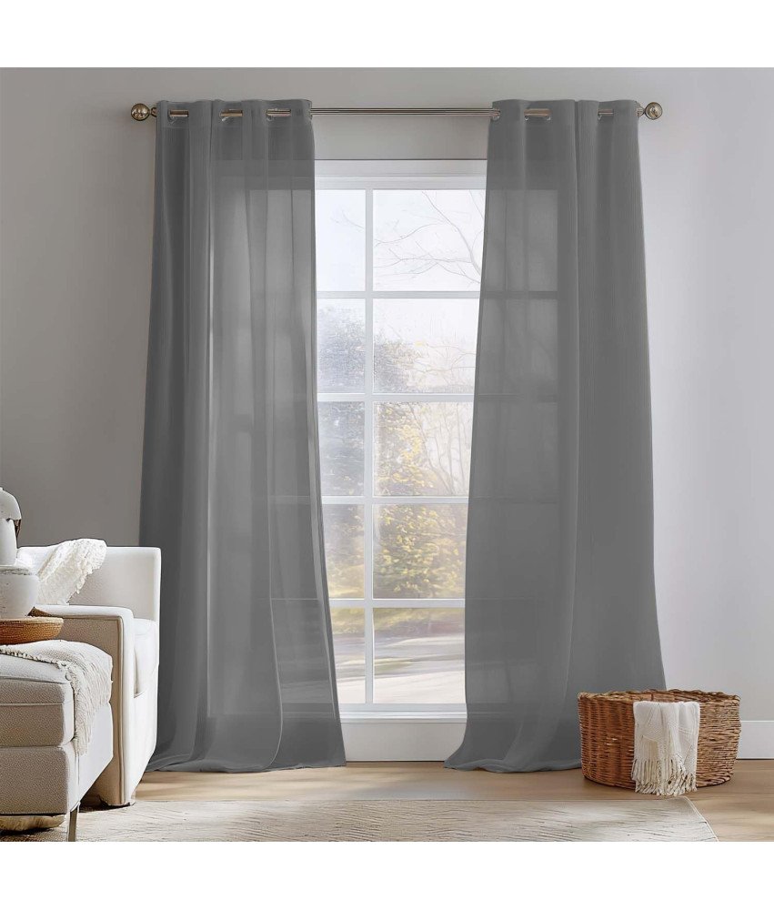 TOPIC Zasłowa z Woalu na Przelotkach Ciemnoszara 245 x 140 cm