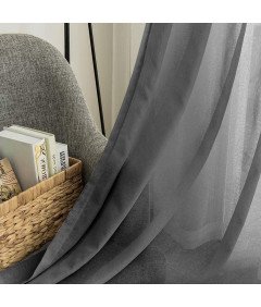 TOPIC Zasłowa z Woalu na Przelotkach Ciemnoszara 245 x 140 cm