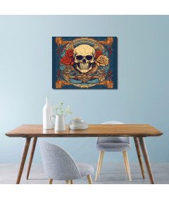 Malowanie po Numerach Czaszka Kwiaty 40x50 cm Nowoczesny Styl Akrylowe