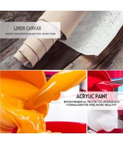 Malowanie po Numerach Czaszka Kwiaty 40x50 cm Nowoczesny Styl Akrylowe