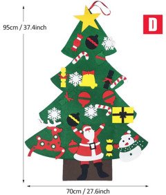 Choinka Ze Zdejmowanymi Ozdobami z Filcu DIY Świąteczna Dekoracja