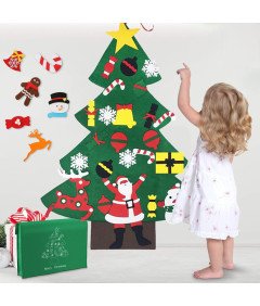 Choinka Ze Zdejmowanymi Ozdobami z Filcu DIY Świąteczna Dekoracja