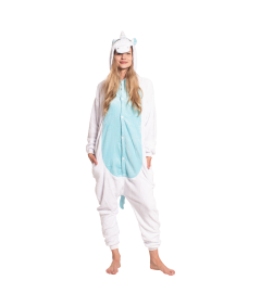 Piżama Damska Kombinezon Kigurumi Onesie Jednorożec Niebieski