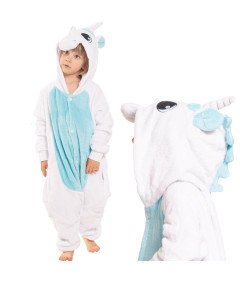 Otroška pižama Kigurumi Onesie Samorog Modra
