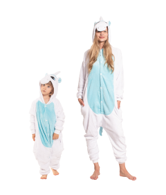Otroška pižama Kigurumi Onesie Samorog Modra