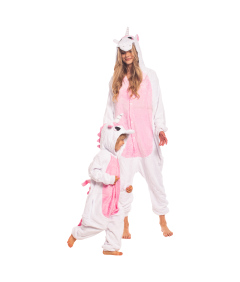 Ženska pižama kombinezon Kigurumi Onesie Samorog Svetlo Roza