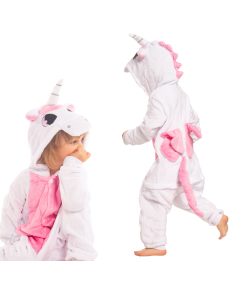 Otroška pižama Kigurumi Onesie Kostum Samorog Roza