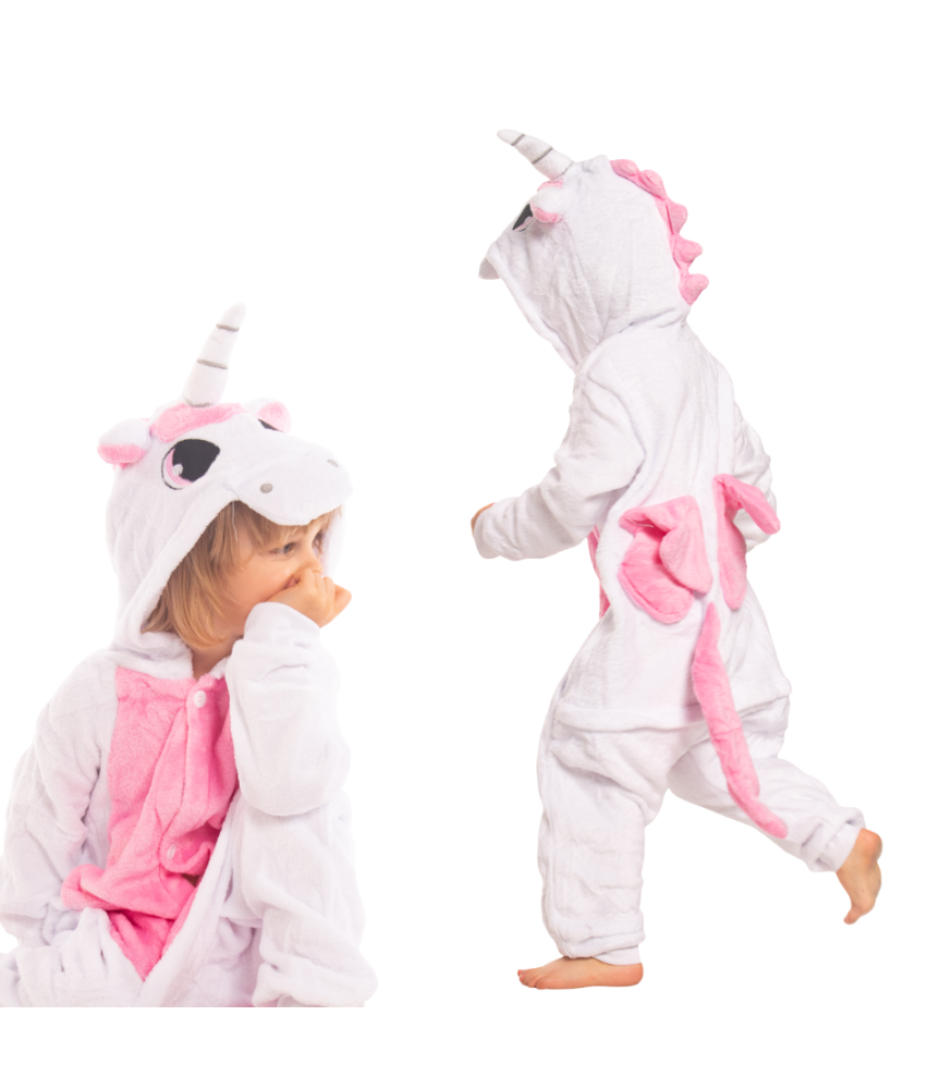 Otroška pižama Kigurumi Onesie Kostum Samorog Roza