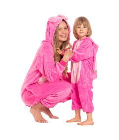 Ženska pižama kombinezon Kigurumi Onesie kostum Stich roza