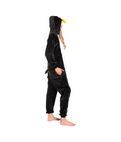 Piżama Damska Kombinezon Kigurumi Onesie Kostium Pingwin Czarny