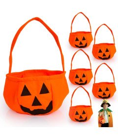 Yisscen Komplet 6 vrečk za sladkarije za noč čarovnic z vzorcem buče