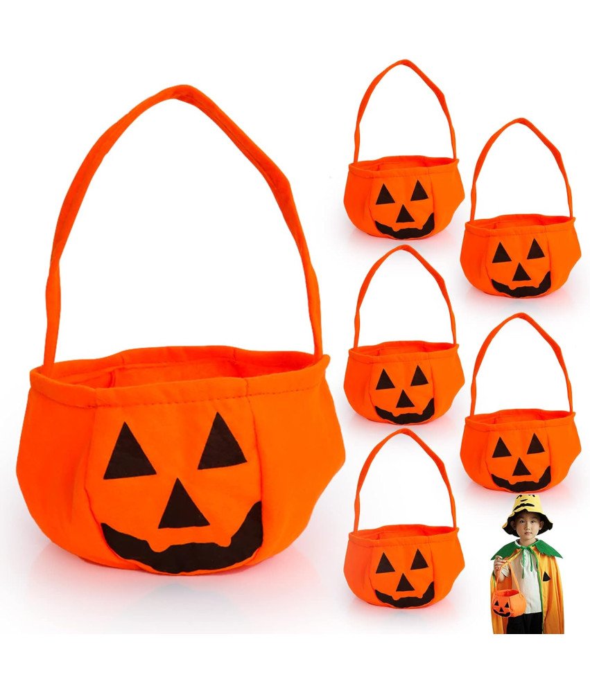 Yisscen Komplet 6 vrečk za sladkarije za noč čarovnic z vzorcem buče