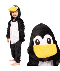 Otroška pižama Kigurumi pajac kostum pingvin črn
