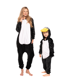 Piżama Dla Dzieci Dziecięca Kigurumi Onesie Kostium Pingwin Czarny