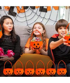 Yisscen Komplet 6 vrečk za sladkarije za noč čarovnic z vzorcem buče