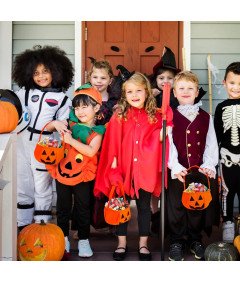 Yisscen Komplet 6 vrečk za sladkarije za noč čarovnic z vzorcem buče