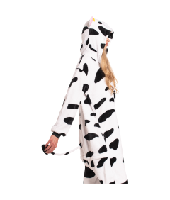 Ženska pižama kombinezon Kigurumi Onesie krava belo črna