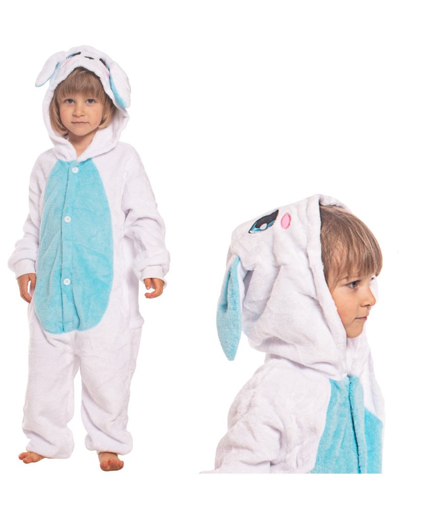 Piżama Dla Dzieci Dziecięca Kigurumi Onesie Kostium Królik Niebiesk