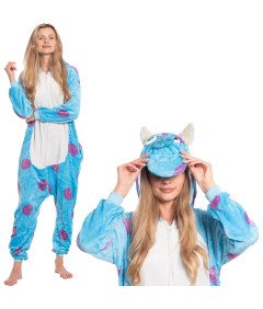 Ženska pižama kombinezon Kigurumi Onesie kostum Sulivan modra