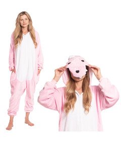 Ženska pižama kombinezon Kigurumi Onesie kostum dinozaver roza