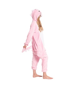 Ženska pižama kombinezon Kigurumi Onesie kostum dinozaver roza