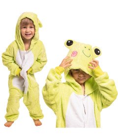 Piżama Dla Dzieci Dziecięca Kigurumi Onesie Kostium Żaba Zielona