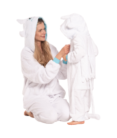 Piżama Damska Kombinezon Kigurumi Onesie Smok Szczerbatek Biały