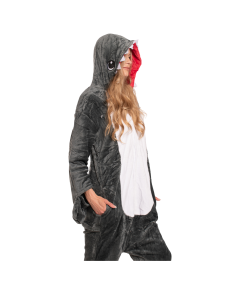 Ženska pižama kombinezon Kigurumi kostum Onesie sivi morski pes