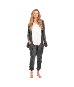 Piżama Damska Kombinezon Kigurumi Kostium Onesie Szary Rekin