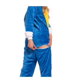 Piżama Damska Kombinezon Kigurumi Onesie Kostium Sonic Niebieski