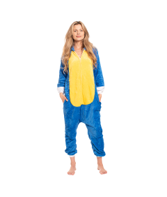 Piżama Damska Kombinezon Kigurumi Onesie Kostium Sonic Niebieski