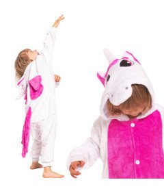 Otroška pižama Kigurumi Onesie Kostum Samorog Roza