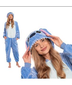 Ženska pižama kombinezon Kigurumi Onesie kostum Stich moder