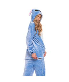 Ženska pižama kombinezon Kigurumi Onesie kostum Stich moder