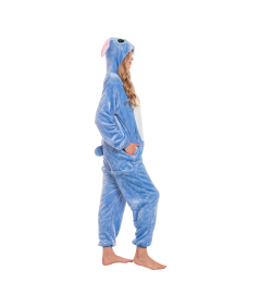 Ženska pižama kombinezon Kigurumi Onesie kostum Stich moder