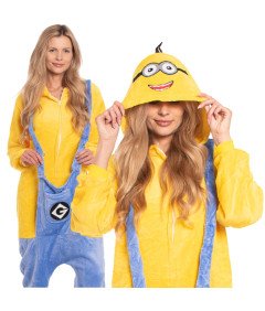 Ženska pižama kombinezon Kigurumi Onesie kostum Minion Rumena