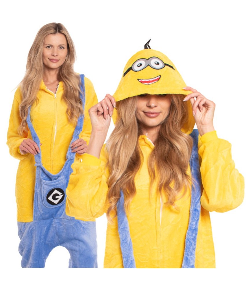 Ženska pižama kombinezon Kigurumi Onesie kostum Minion Rumena