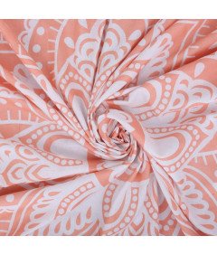 Raajsee Gobelin Ścienny z Mandalą, Biało-Różowy, Bawełniany, 208x232cm