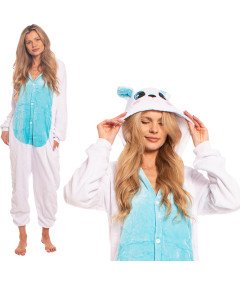 Piżama Damska Kombinezon Kigurumi Onesie Królik Niebieski