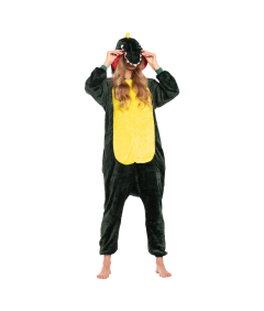 Ženska pižama kombinezon Kigurumi Onesie Dinozaver Zelena