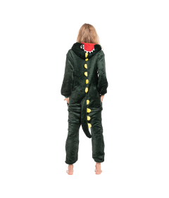 Ženska pižama kombinezon Kigurumi Onesie Dinozaver Zelena