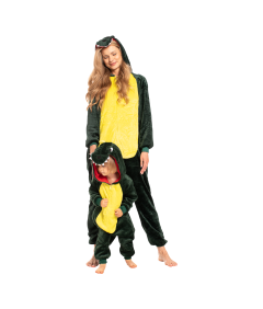 Piżama Dla Dzieci Dziecięca Kigurumi Onesie Strój Dinozaur Zielony