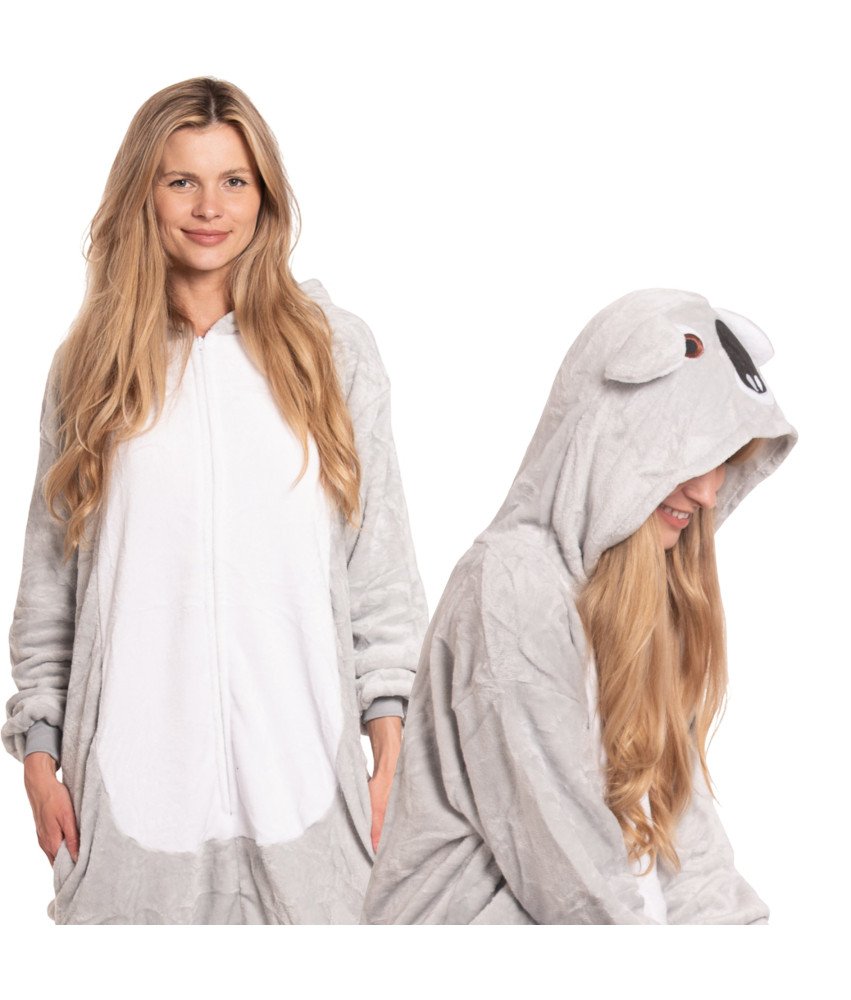 Piżama Damska Kombinezon Kigurumi Kostium Szary Onesie Koala