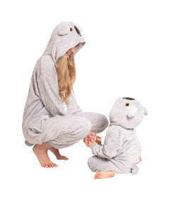 Piżama Damska Kombinezon Kigurumi Kostium Szary Onesie Koala
