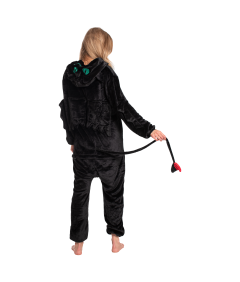 Piżama Damska Kombinezon Kigurumi Onesie Smok Szczerbatek Czarny