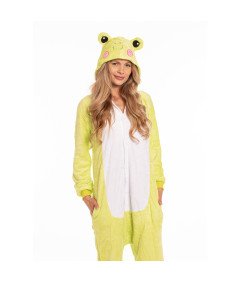 Ženska pižama kombinezon Kigurumi Onesie kostum Žaba Zelena