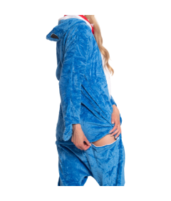 Ženska pižama kombinezon Kigurumi Onesie kostum modri morski pes